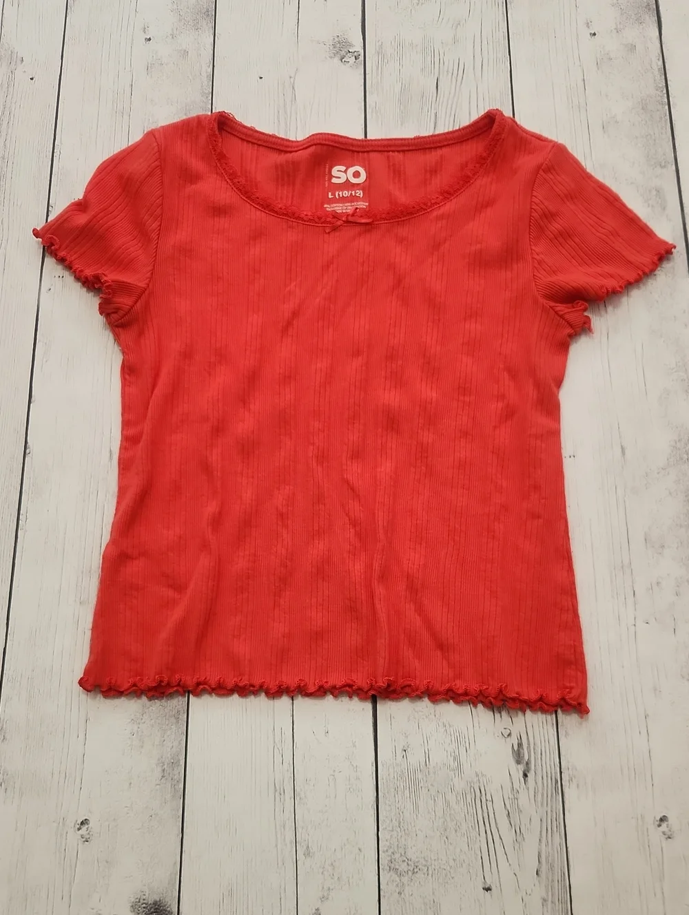 Like New SO Girls Size L (10/12) red Blouse